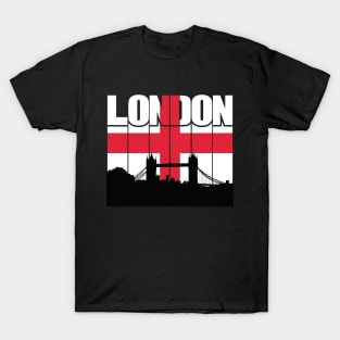 England Flag over London City T-Shirt